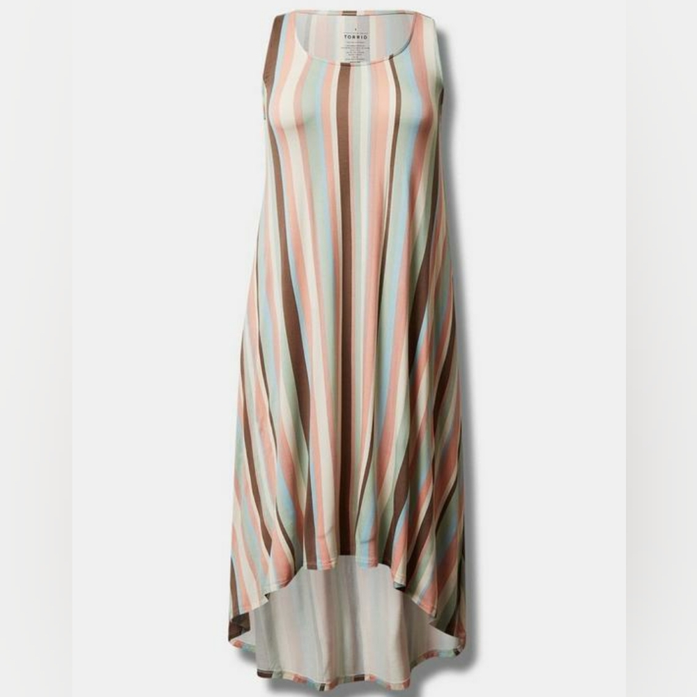 〰️Torrid〰️ Striped Maxi Jersey Hi Low Dress 1X - Picture 8 of 8